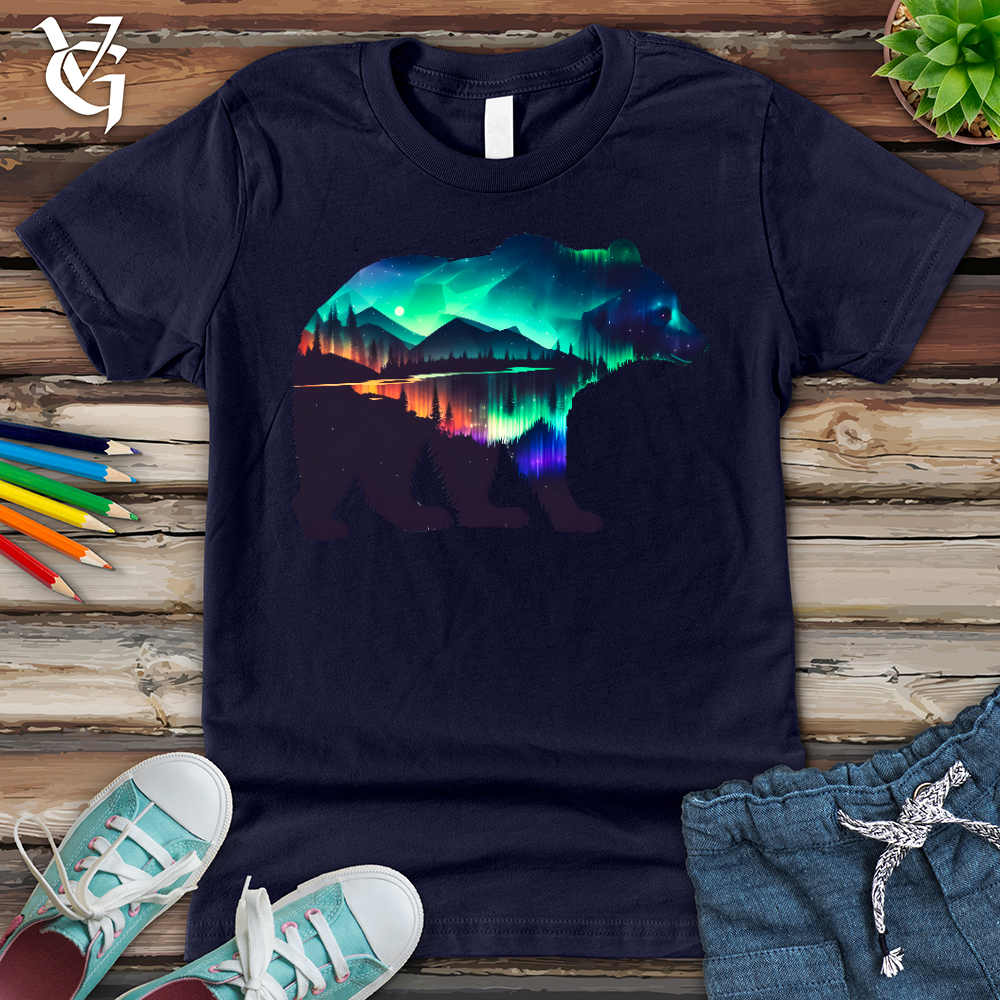 Viking Goods Northern Lights Bear Youth Tee Navy / L