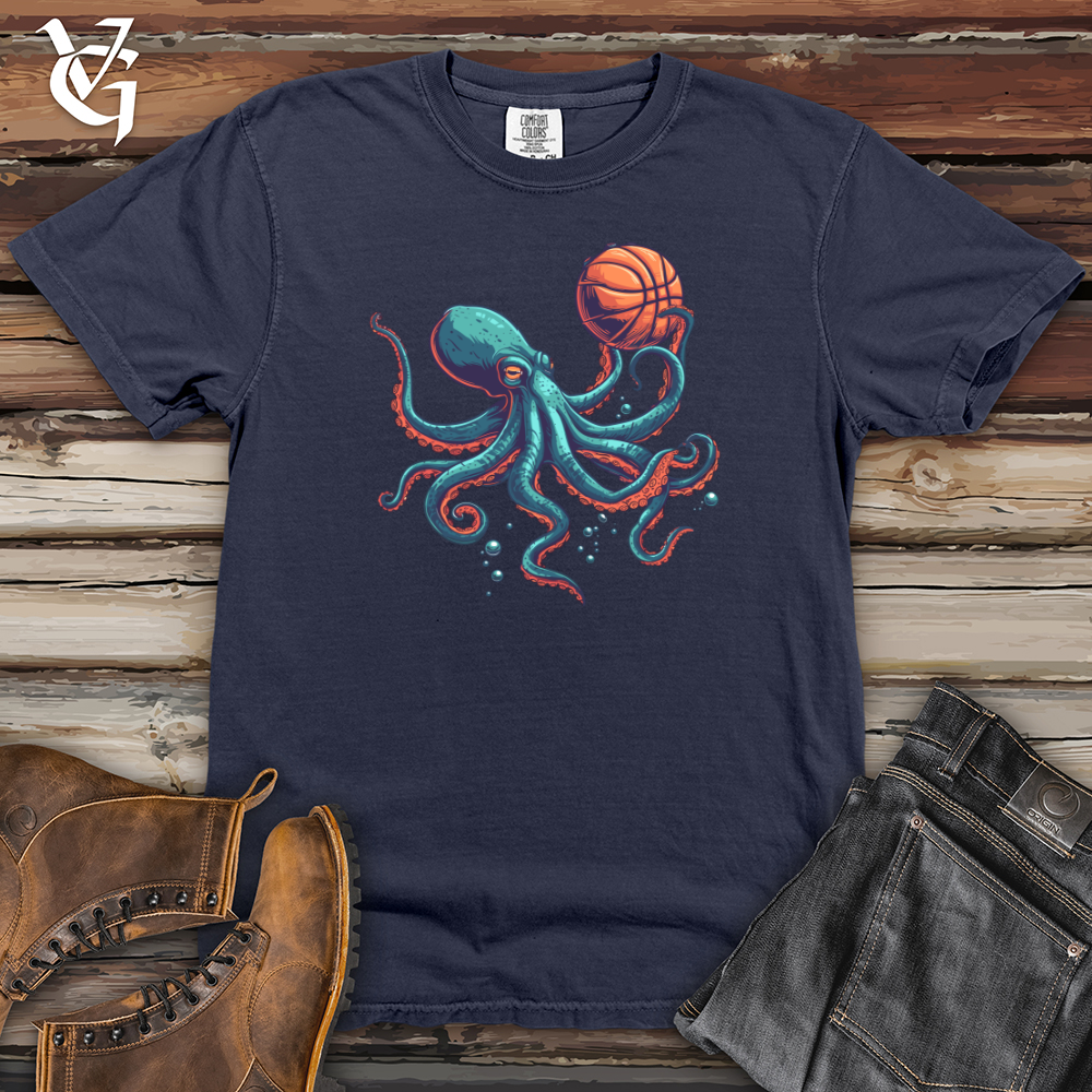 Viking Goods Octopus Basketball Dunk Heavy Cotton Comfort Colors Tee Navy / L