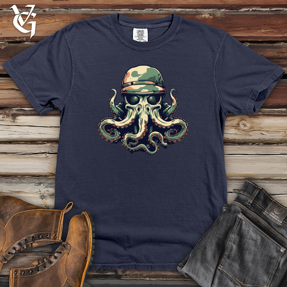 Viking Goods Octopus Camo Army Outfit Operation Heavy Cotton Comfort Colors Tee Navy / L