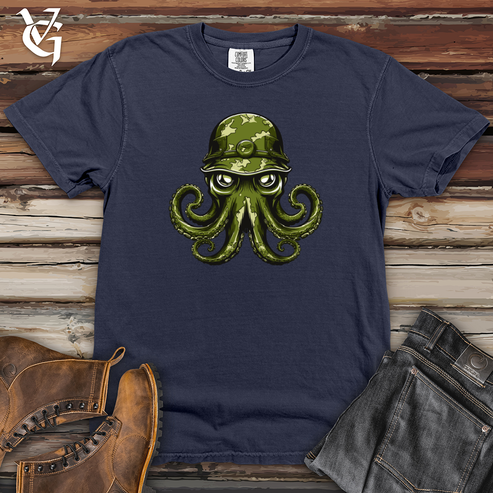 Viking Goods Octopus Commando Helmeted Brigade Heavy Cotton Comfort Colors Tee Navy / L