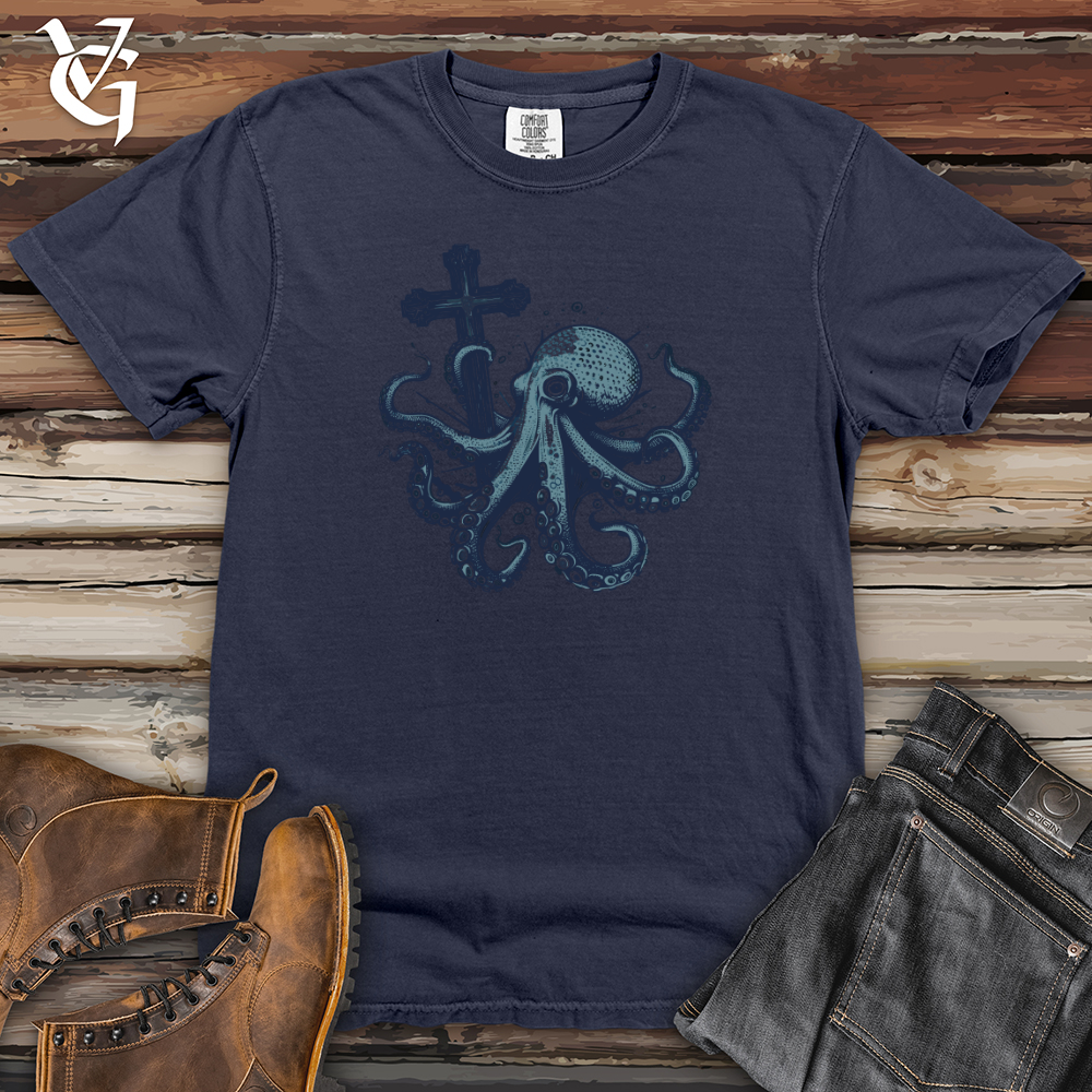 Viking Goods Octopus Cross Heavy Cotton Comfort Colors Tee Navy / L