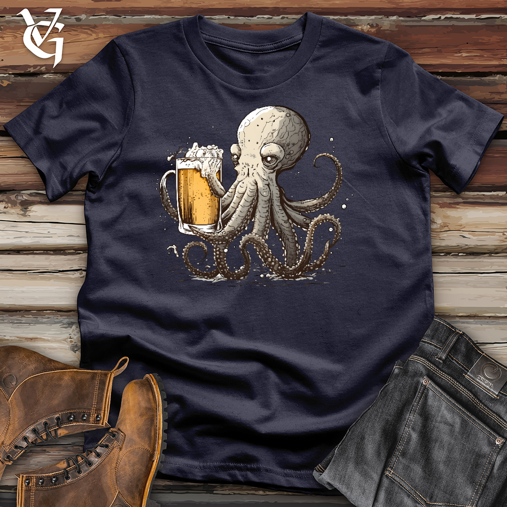 Viking Goods Octopus Happy Hour Cotton Tee Navy / L