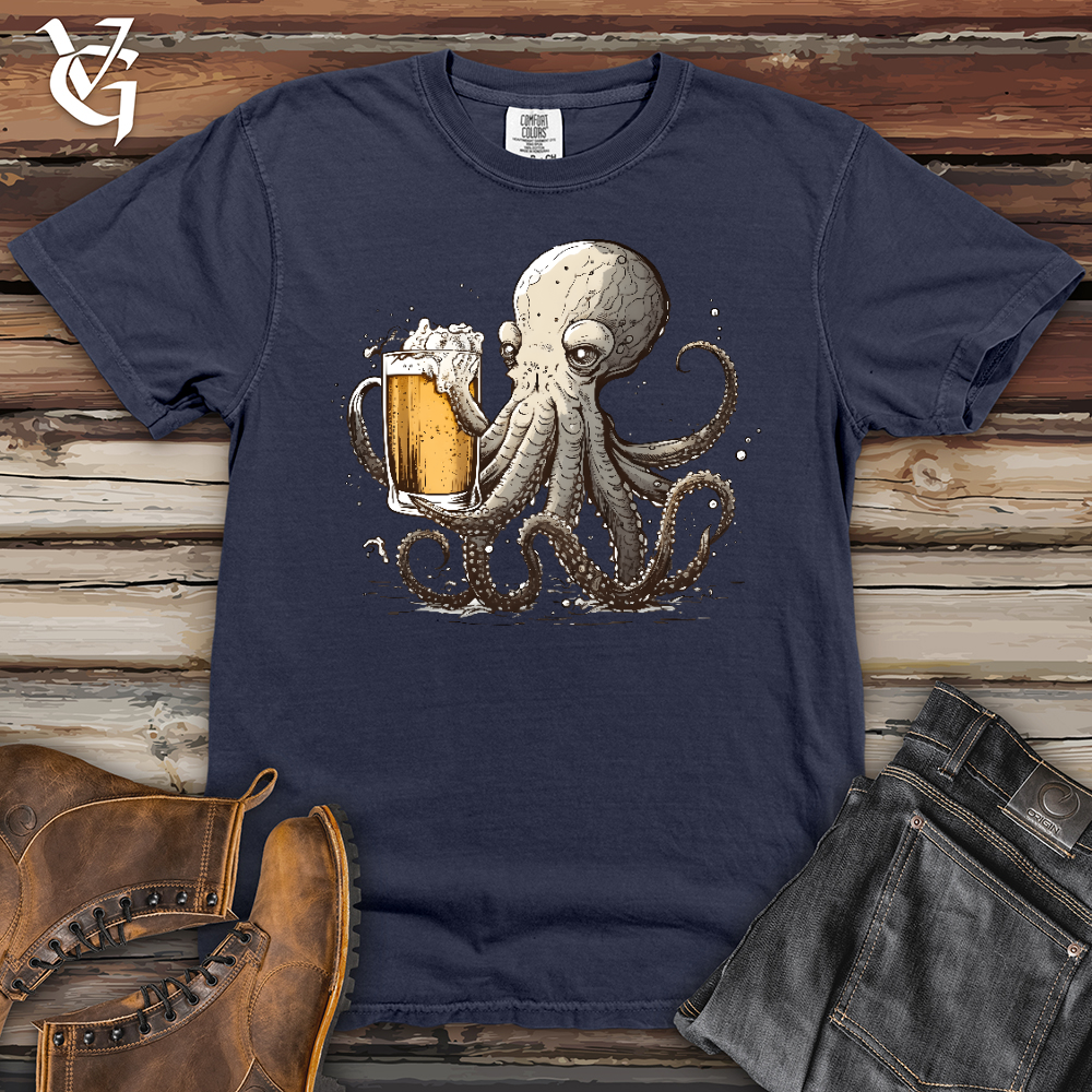 Viking Goods Octopus Happy Hour Heavy Cotton Comfort Colors Tee Navy / L