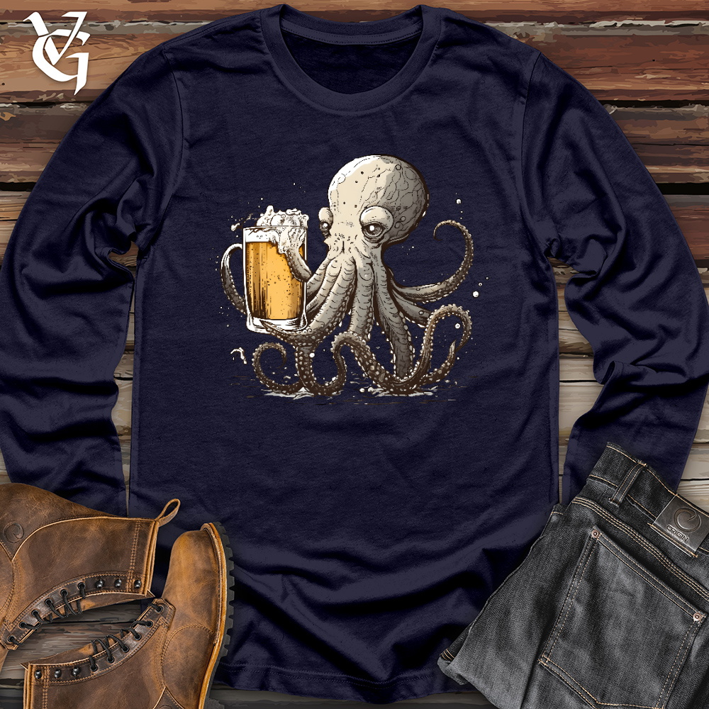 Viking Goods Octopus Happy Hour Long Sleeve Navy / L