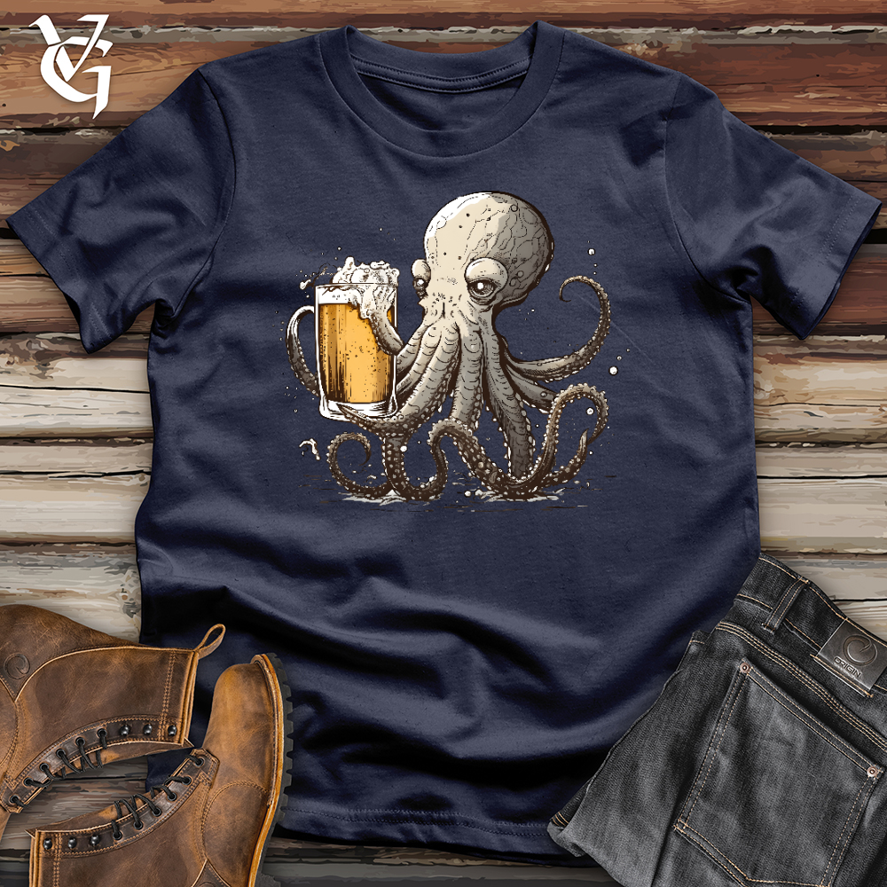 Viking Goods Octopus Happy Hour Softstyle Tee Navy / L
