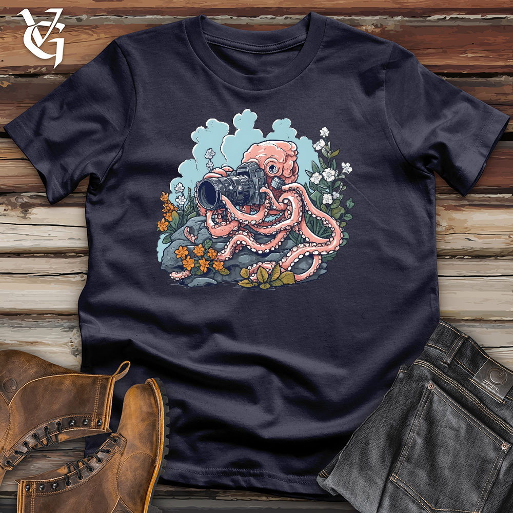 Viking Goods Octopus Photographer Cotton Tee Navy / L