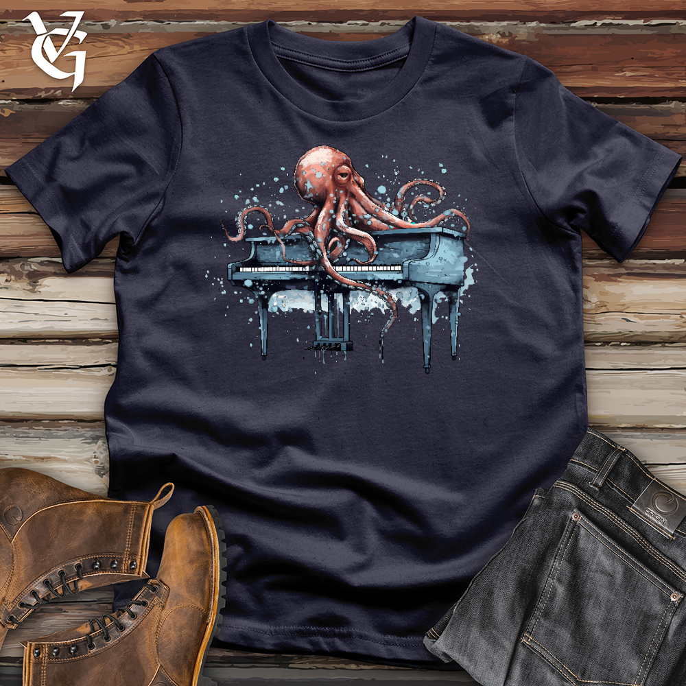Viking Goods Octopus Pianist Cotton Tee Navy / L