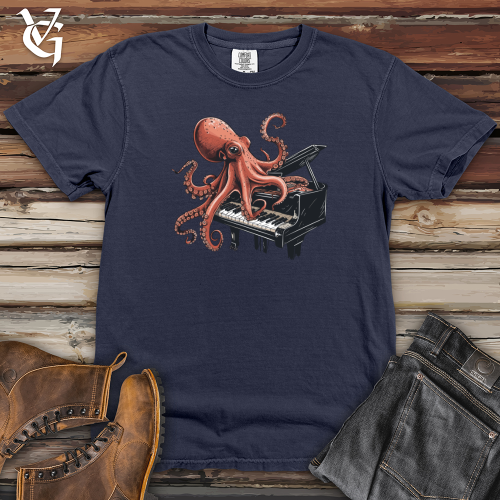 Viking Goods Octopus Piano Melody Heavy Cotton Comfort Colors Tee Navy / L