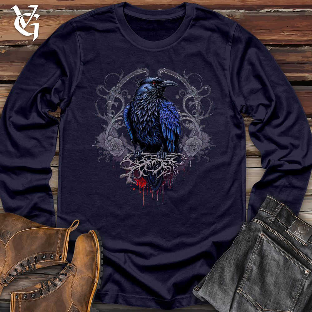 Viking Goods Odins Raven Long Sleeve Navy / L