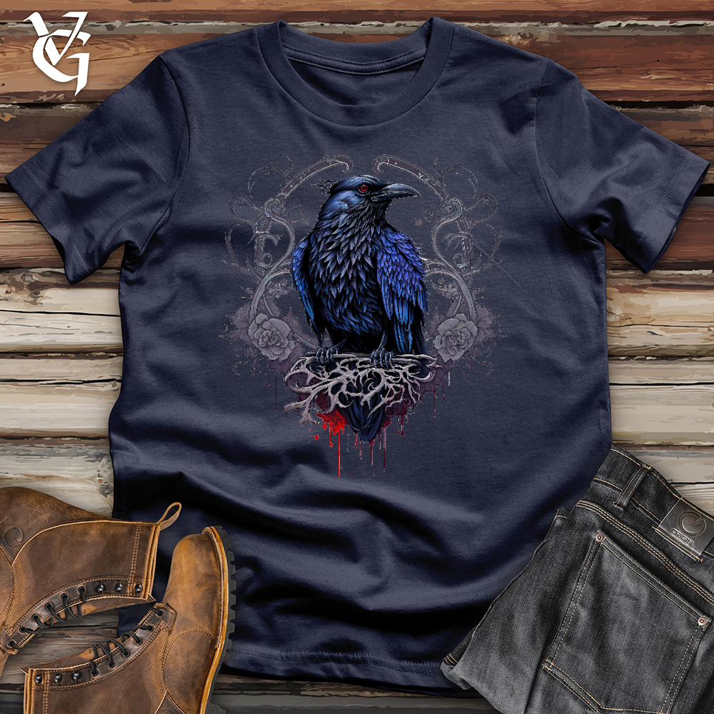 Viking Goods Odins Raven Softstyle Tee Navy / L
