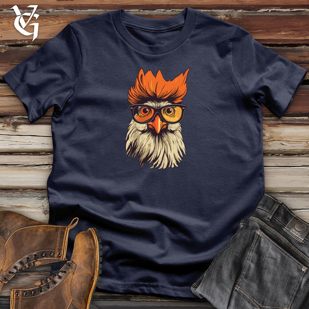 Viking Goods Orange Hair Hipster Chicken Softstyle Tee Navy / L