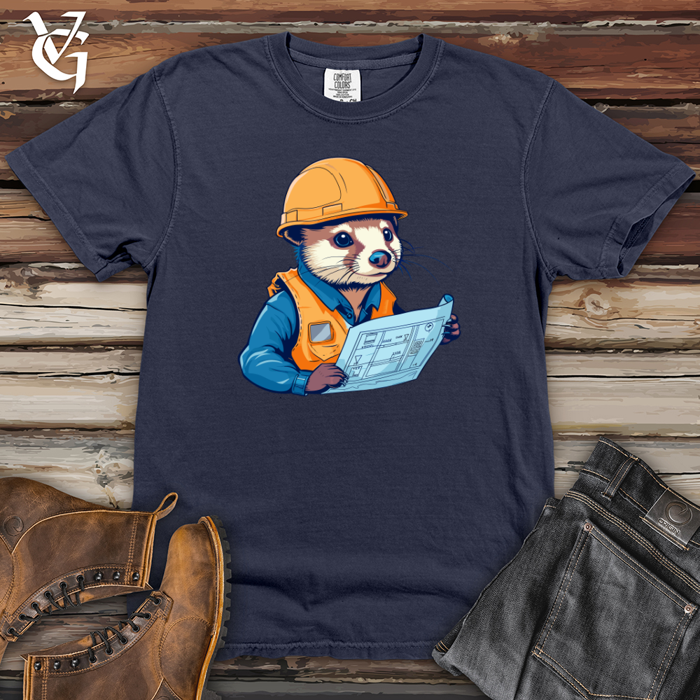 Viking Goods Otter Construction Manager Heavy Cotton Comfort Colors Tee Navy / L
