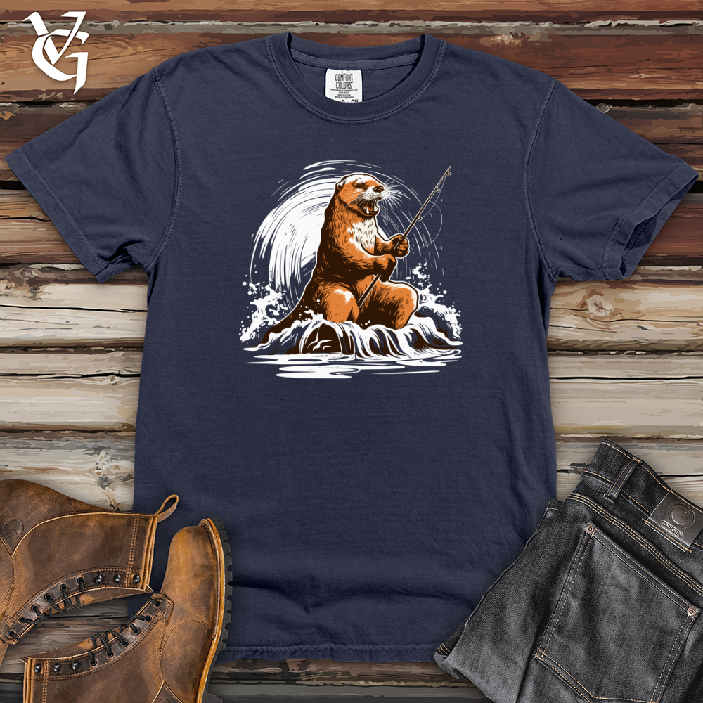Viking Goods Otter Fishing Adventure Heavy Cotton Comfort Colors Tee Navy / L