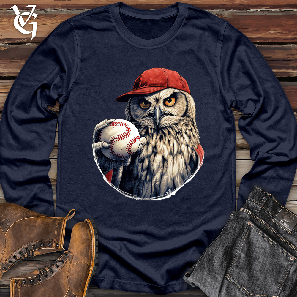 Viking Goods Owl Baseball Pitcher Softstyle Long Sleeve Navy / L