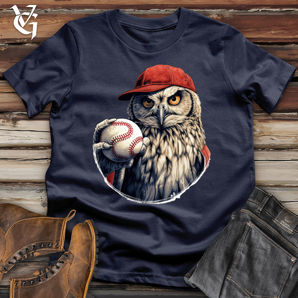 Viking Goods Owl Baseball Pitcher Softstyle Tee Navy / L
