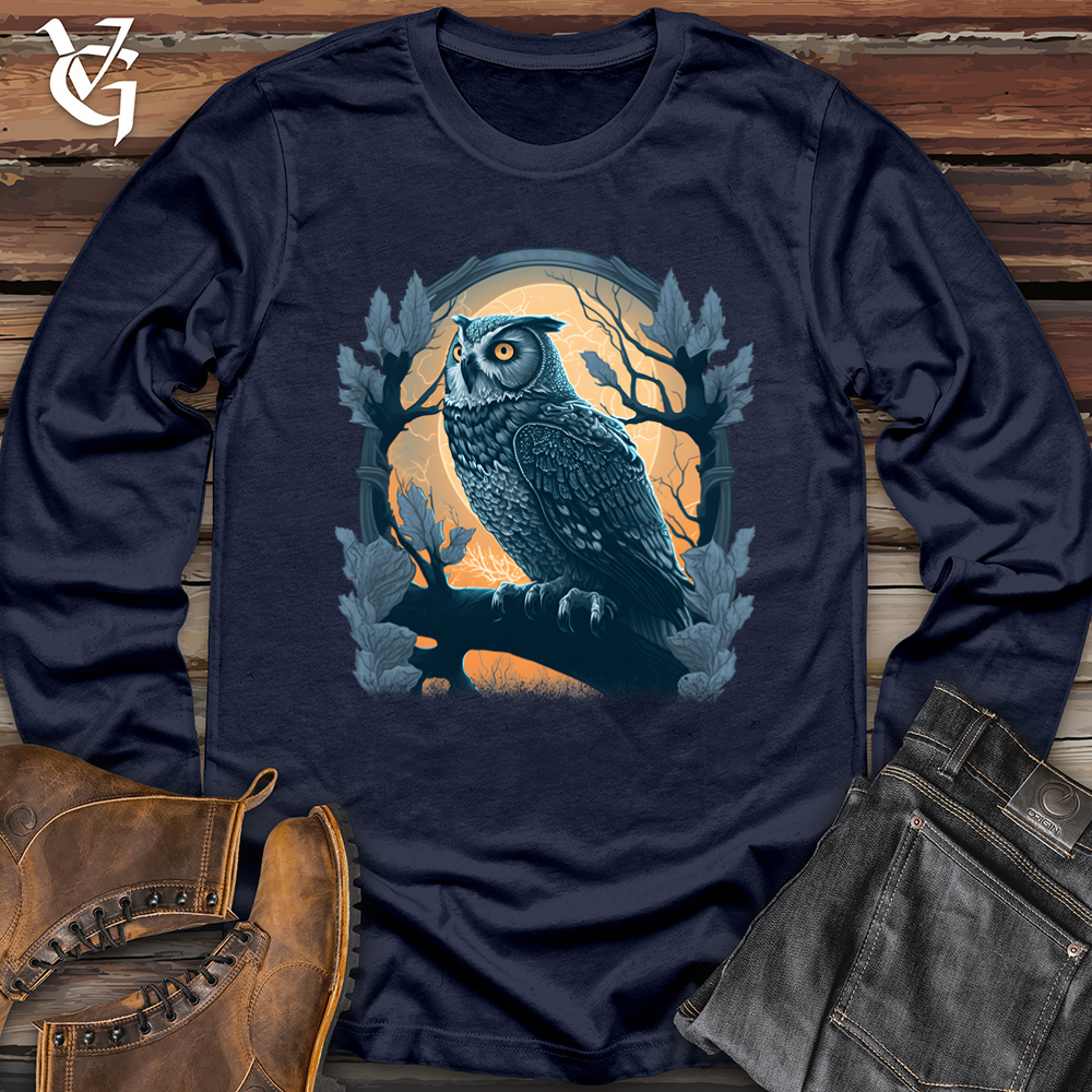 Viking Goods Owl Branch Softstyle Long Sleeve Navy / L