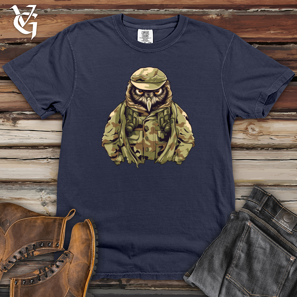 Viking Goods Owl Camo Army Stealth Mission Heavy Cotton Comfort Colors Tee Navy / L