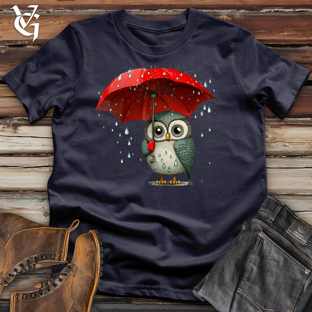 Viking Goods Owl In The Rain Cotton Tee Navy / L