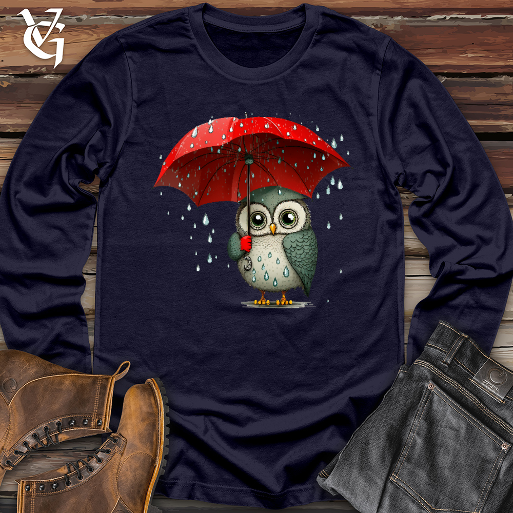 Viking Goods Owl in the Rain Long Sleeve Navy / L