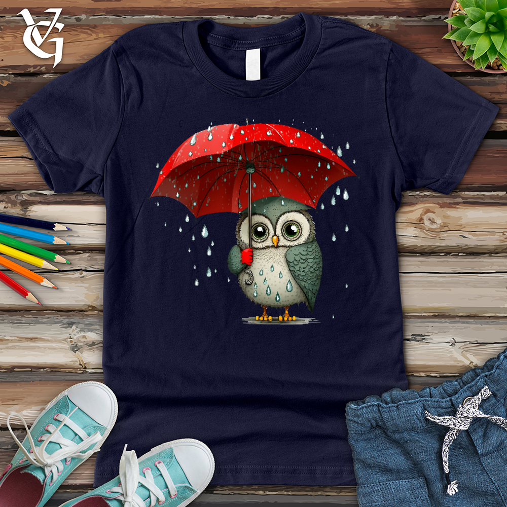 Viking Goods Owl in the Rain Youth Tee Navy / L