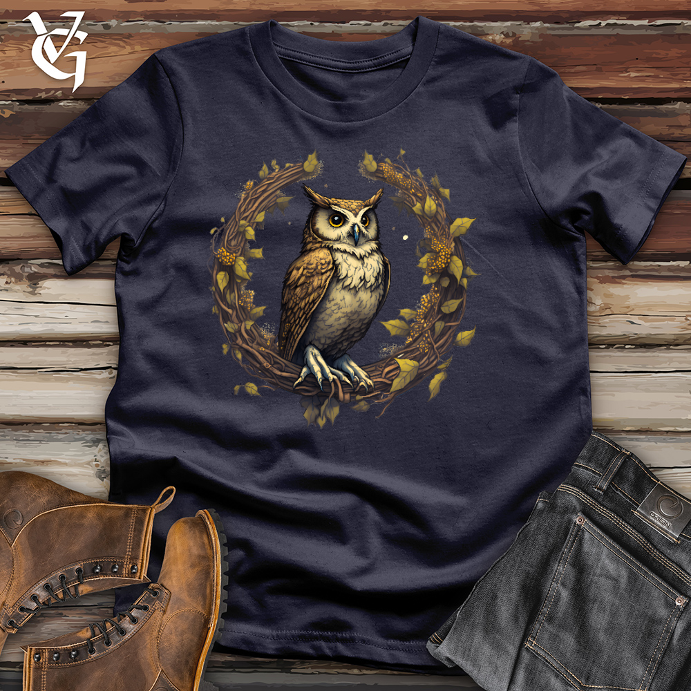 Viking Goods Owl Lunar Wreath Cotton Tee Navy / L
