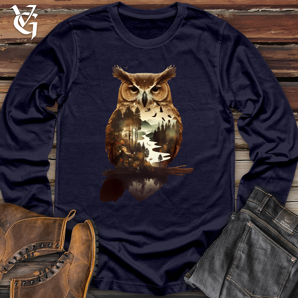 Viking Goods Owl of the River Long Sleeve Navy / L