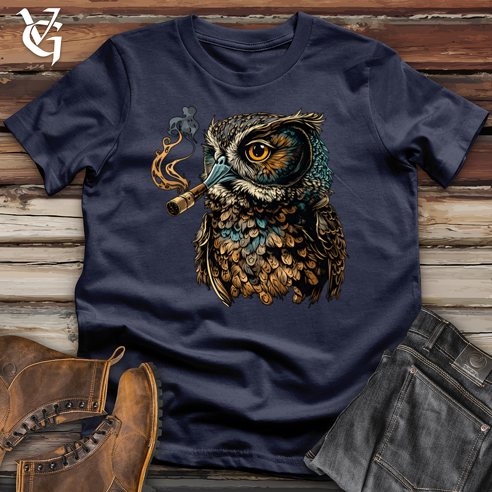 Viking Goods Owl Smoking Pipe Softstyle Tee Navy / L