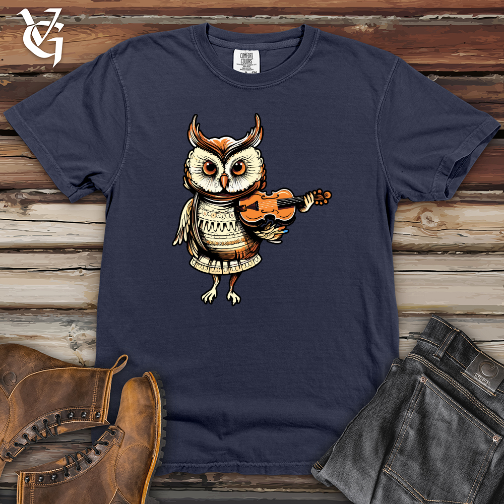 Viking Goods Owl Violinist Nocturne Heavy Cotton Comfort Colors Tee Navy / L