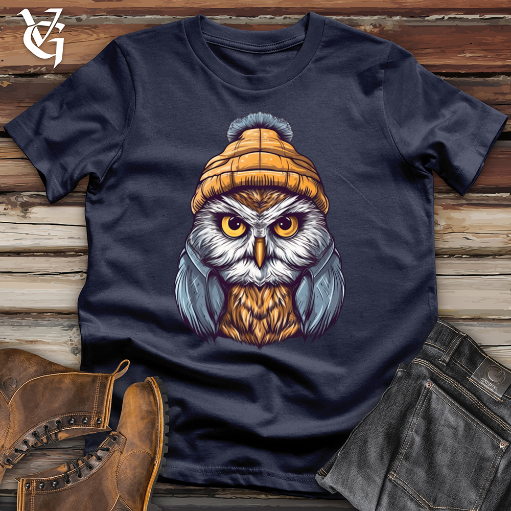 Viking Goods Owl wearing a beanie Softstyle Tee Navy / L