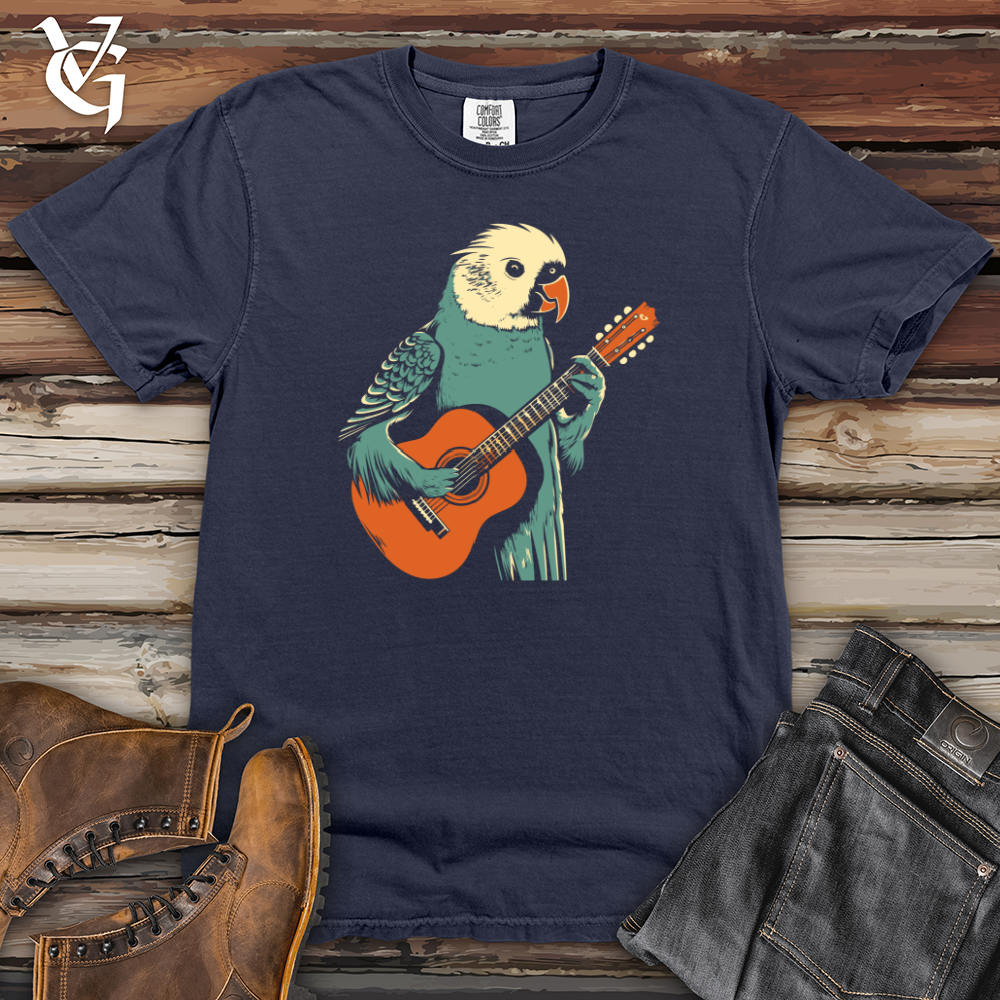 Viking Goods Parrot Acoustic Serenade Heavy Cotton Comfort Colors Tee Navy / L