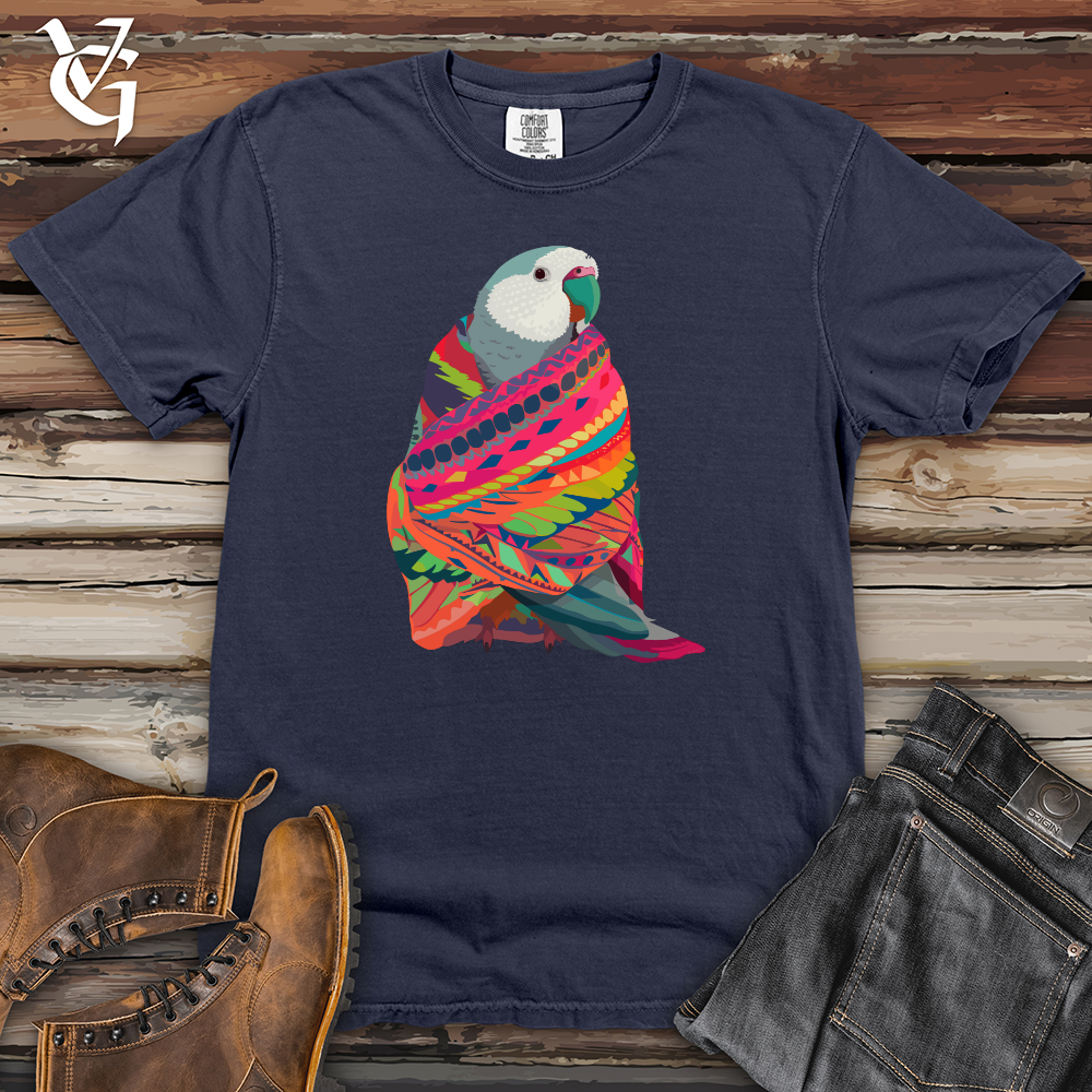 Viking Goods Parrot Patterned Wrap Heavy Cotton Comfort Colors Tee Navy / L
