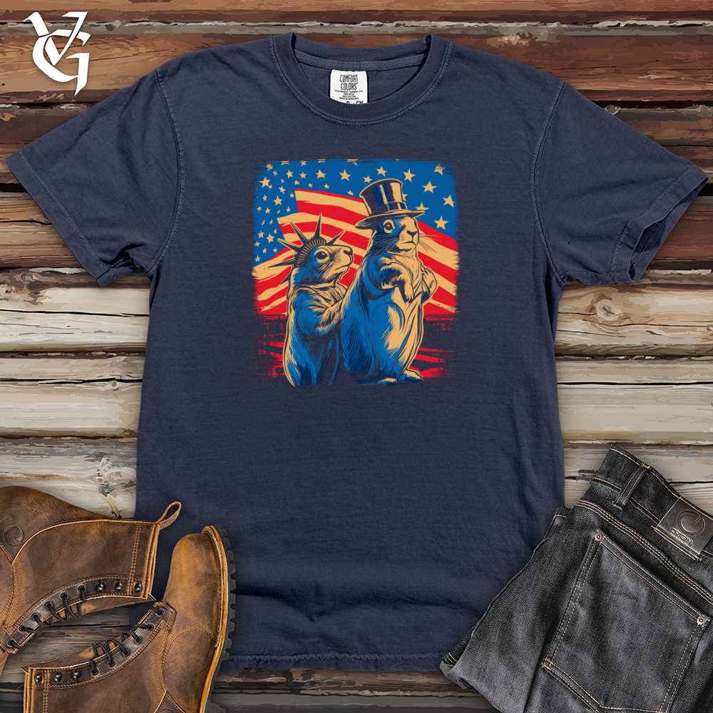 Viking Goods Patriotic Squirrels Display Heavy Cotton Comfort Colors Tee Navy / L