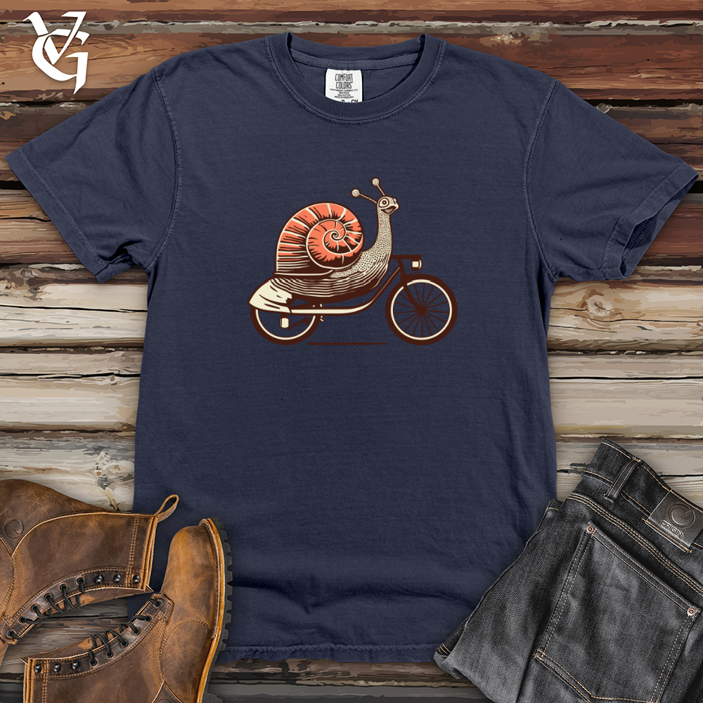 Viking Goods Pedal Powered Escargot Heavy Cotton Comfort Colors Tee Navy / L