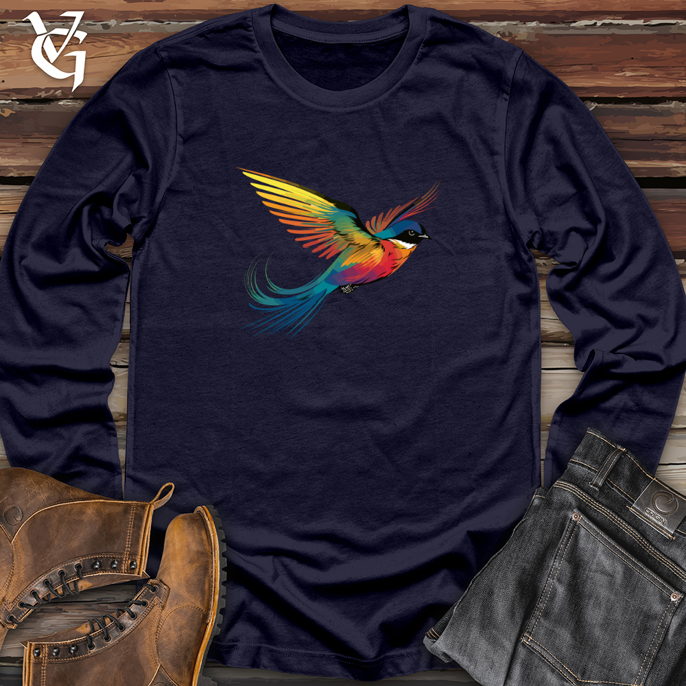 Viking Goods Prismatic Winged Swallow Long Sleeve Navy / L