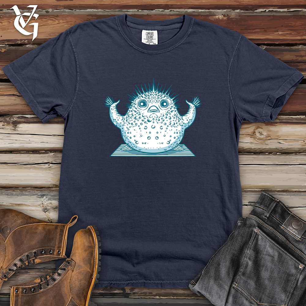 Viking Goods Pufferfish Yoga Pose Heavy Cotton Comfort Colors Tee Navy / L