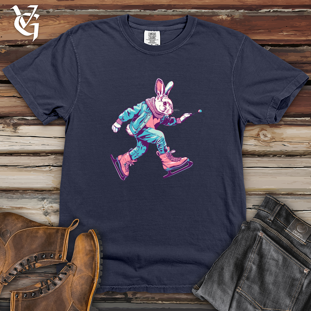 Viking Goods Rabbit Ice Skating Heavy Cotton Comfort Colors Tee Navy / L
