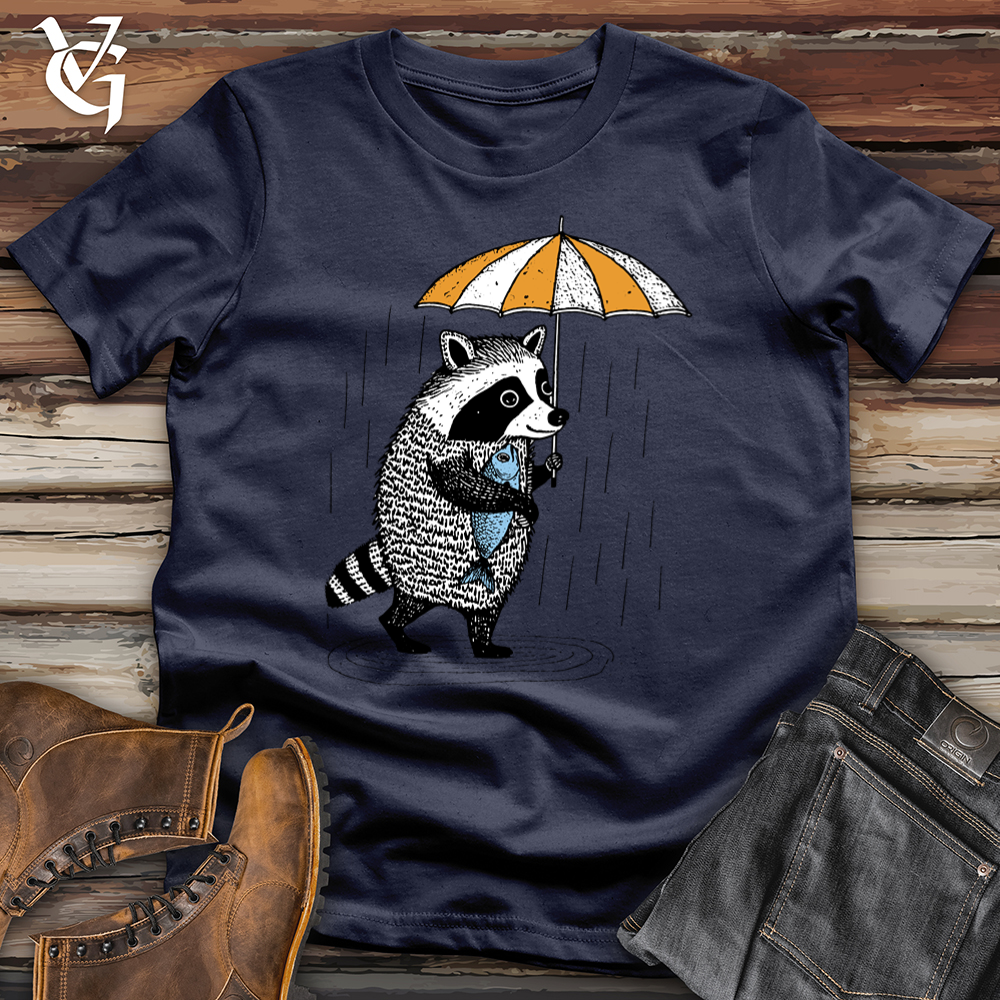 Viking Goods Raccoon In The Rain Softstyle Tee Navy / L