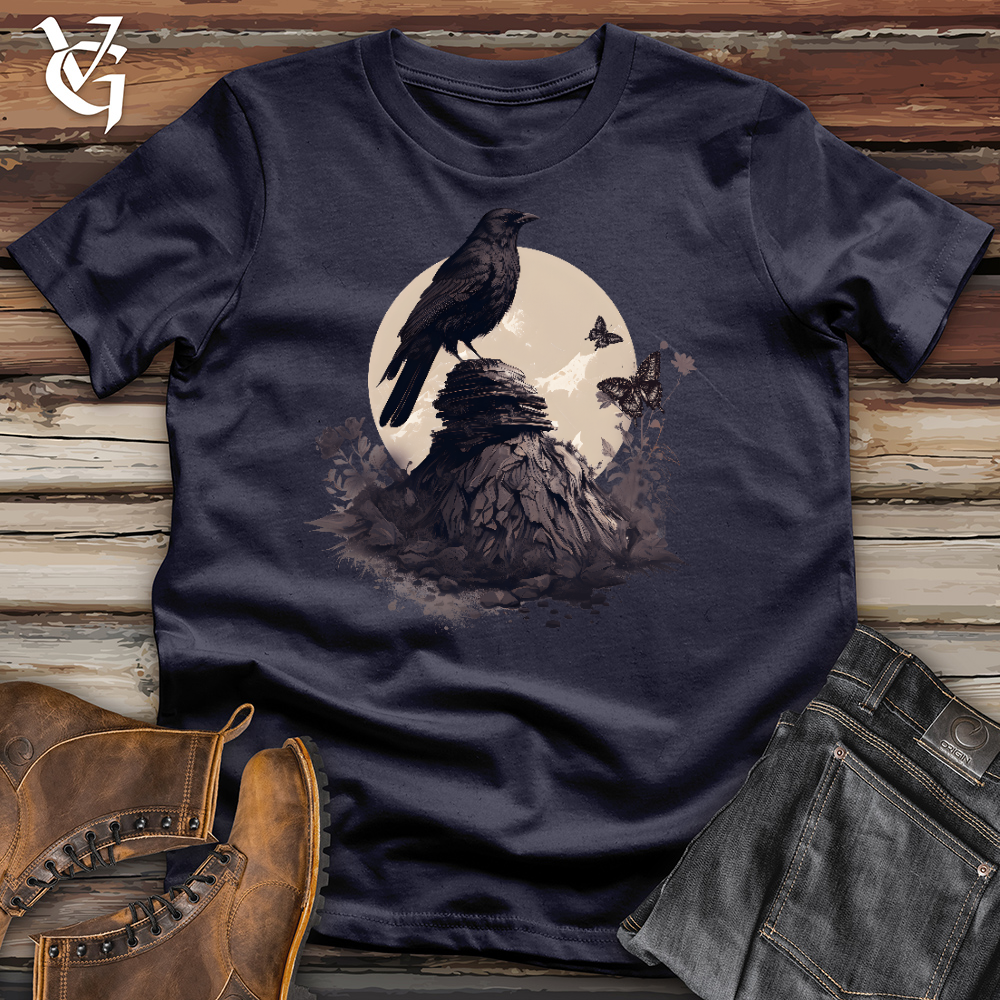 Viking Goods Raven Butterfly Sunset Cotton Tee Navy / L