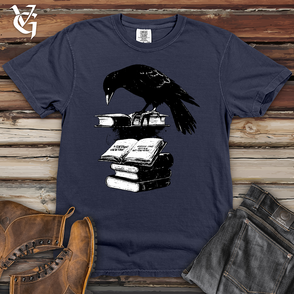 Viking Goods Raven Reading Fanatic Heavy Cotton Comfort Colors Tee Navy / L