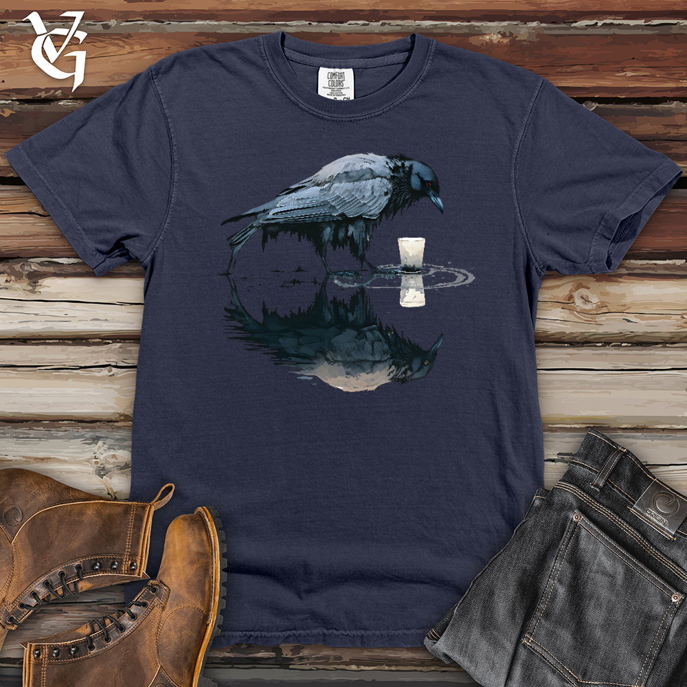 Viking Goods Raven Reflection Heavy Cotton Comfort Colors Tee Moss / L