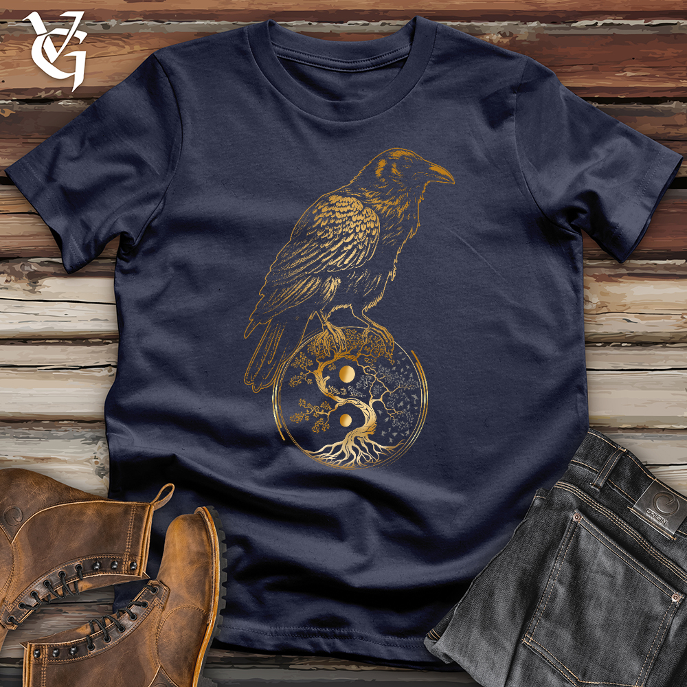 Viking Goods Raven Tree of Life Yin Yang Softstyle Tee Navy / L