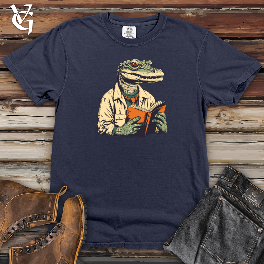 Viking Goods Reptilian Adventure Reader Heavy Cotton Comfort Colors Tee Navy / L