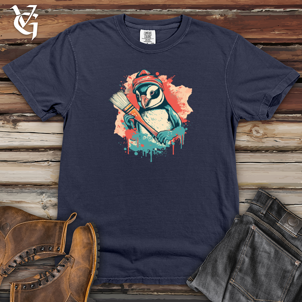 Viking Goods Retro Artistic Penguin 01 Heavy Cotton Comfort Colors Tee Navy / L