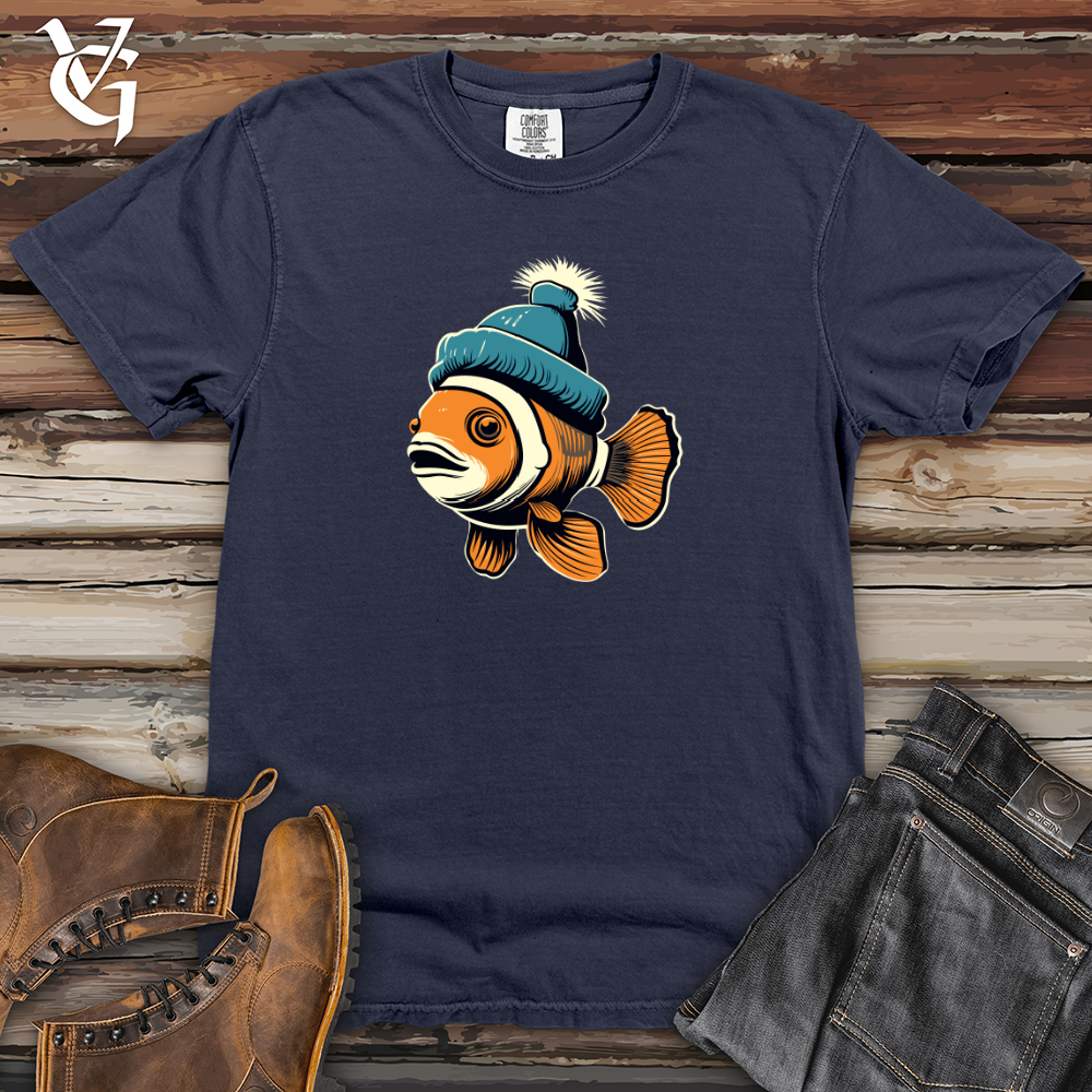 Viking Goods Retro Beanie Clownfish 01 Heavy Cotton Comfort Colors Tee Navy / L