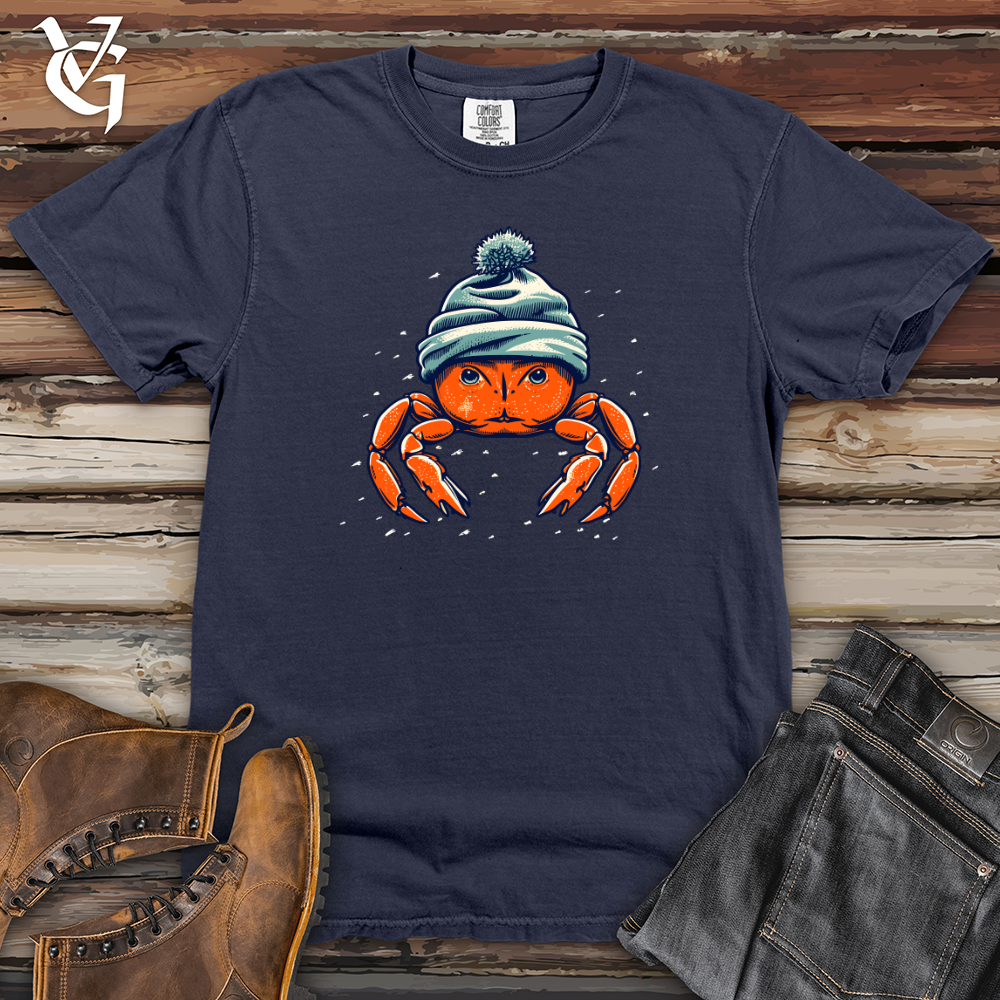 Viking Goods Retro Beanie Crab Heavy Cotton Comfort Colors Tee Navy / L