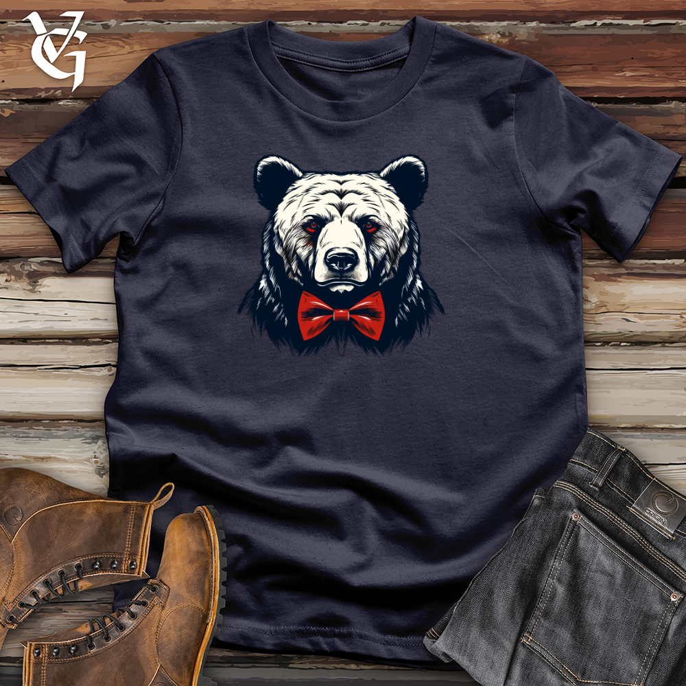 Viking Goods Retro Bow Tie Bear Cotton Tee Navy / L