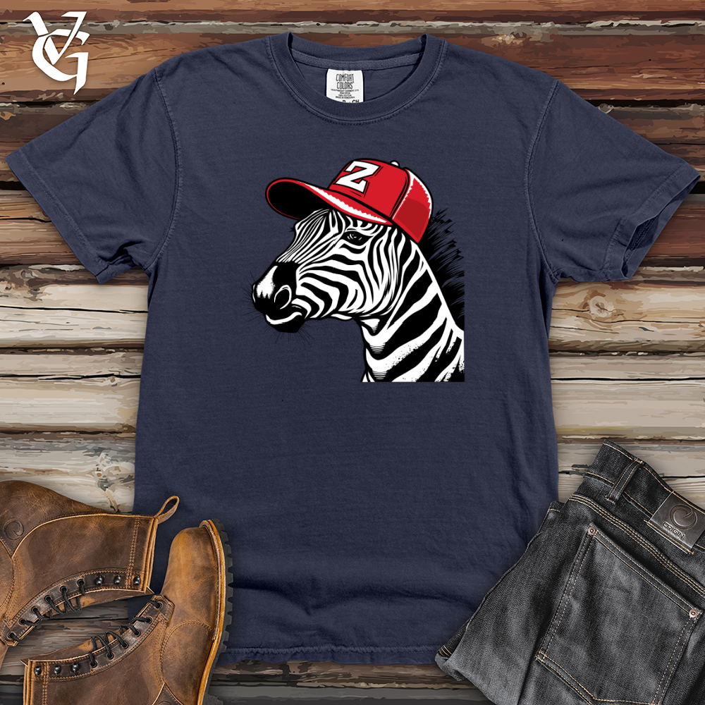 Viking Goods Retro Cap Wearing Zebra Heavy Cotton Comfort Colors Tee Navy / L