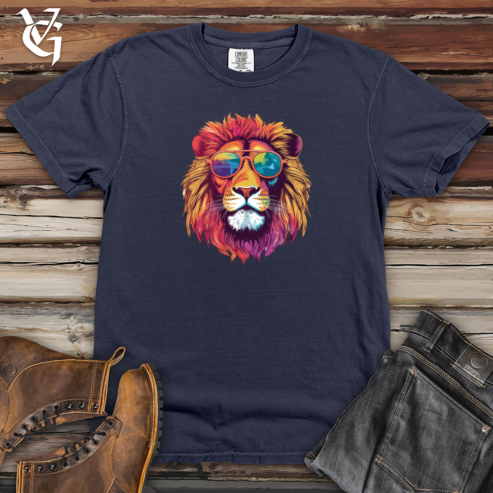 Viking Goods Retro Cosmic Shades Lion Heavy Cotton Comfort Colors Tee Navy / L