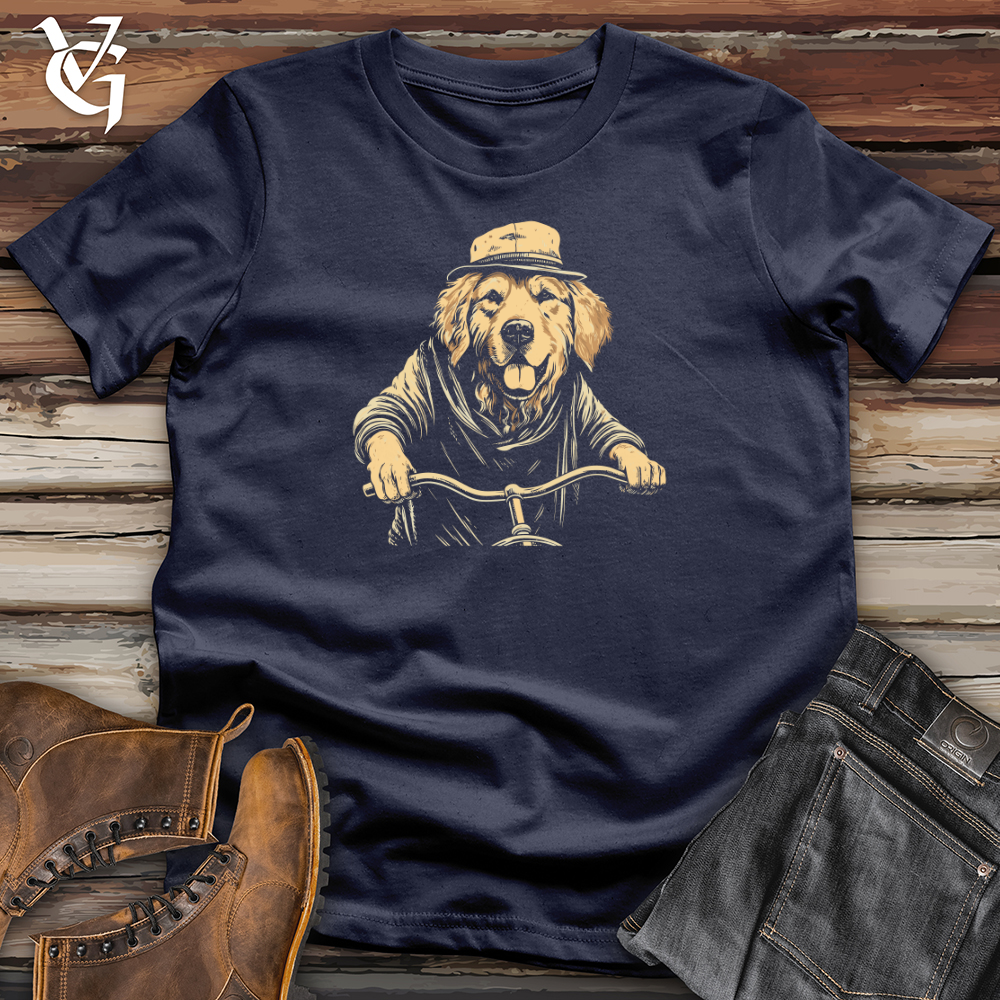 Viking Goods Retro Cruiser Golden Retriever Softstyle Tee Navy / L