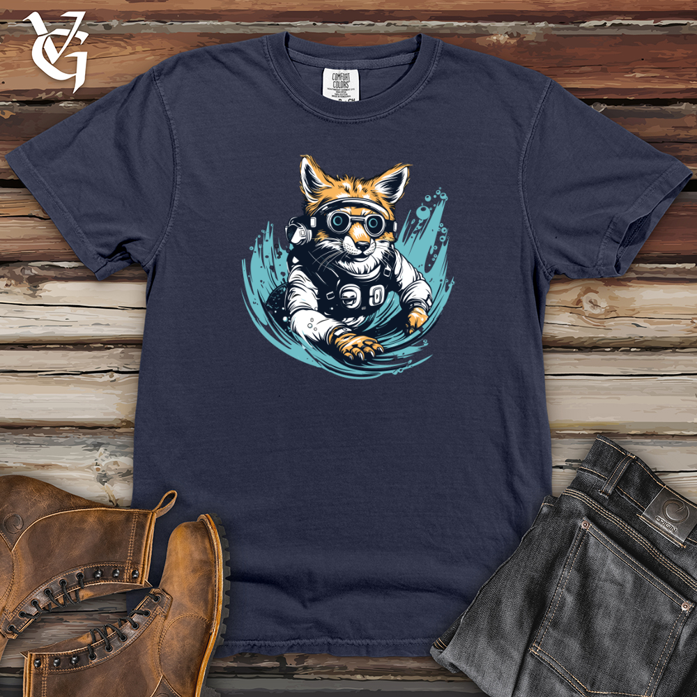 Viking Goods Retro Dive Fox Heavy Cotton Comfort Colors Tee Navy / L